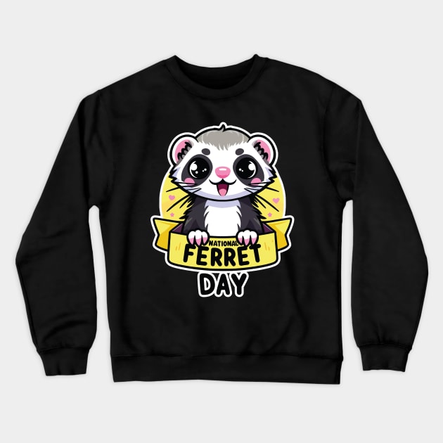 National Ferret Day: Celebrate These Fuzzy Friends Crewneck Sweatshirt by chems eddine